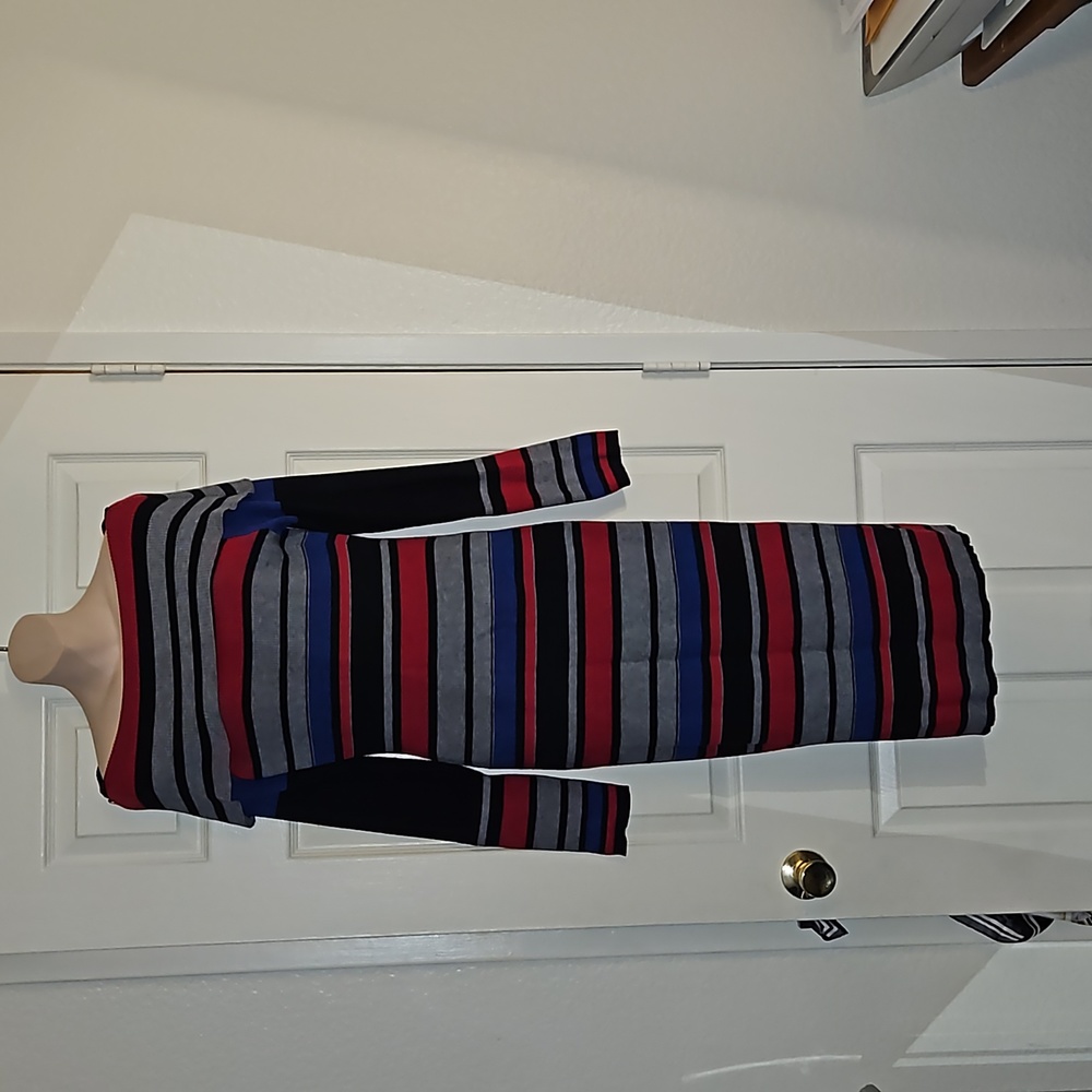 Long sleeve sweater dress.